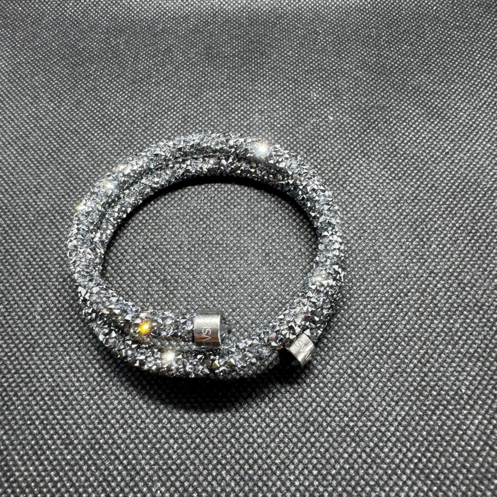 Black Swarovski Crystal Dust Wrap Bracelet